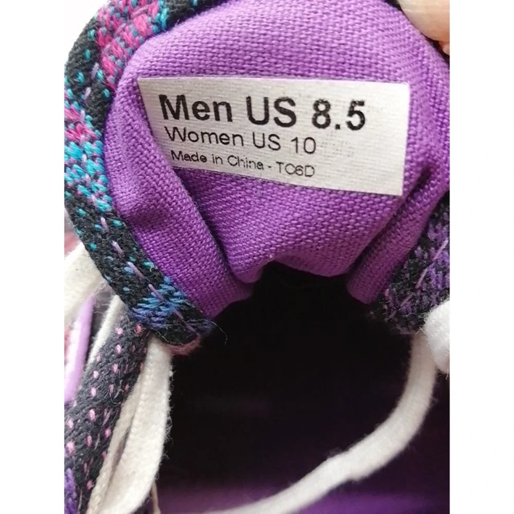 Vans Off The Wall Shoes Sneakers Womens Purple Pink Geometric 10 Casual Walking